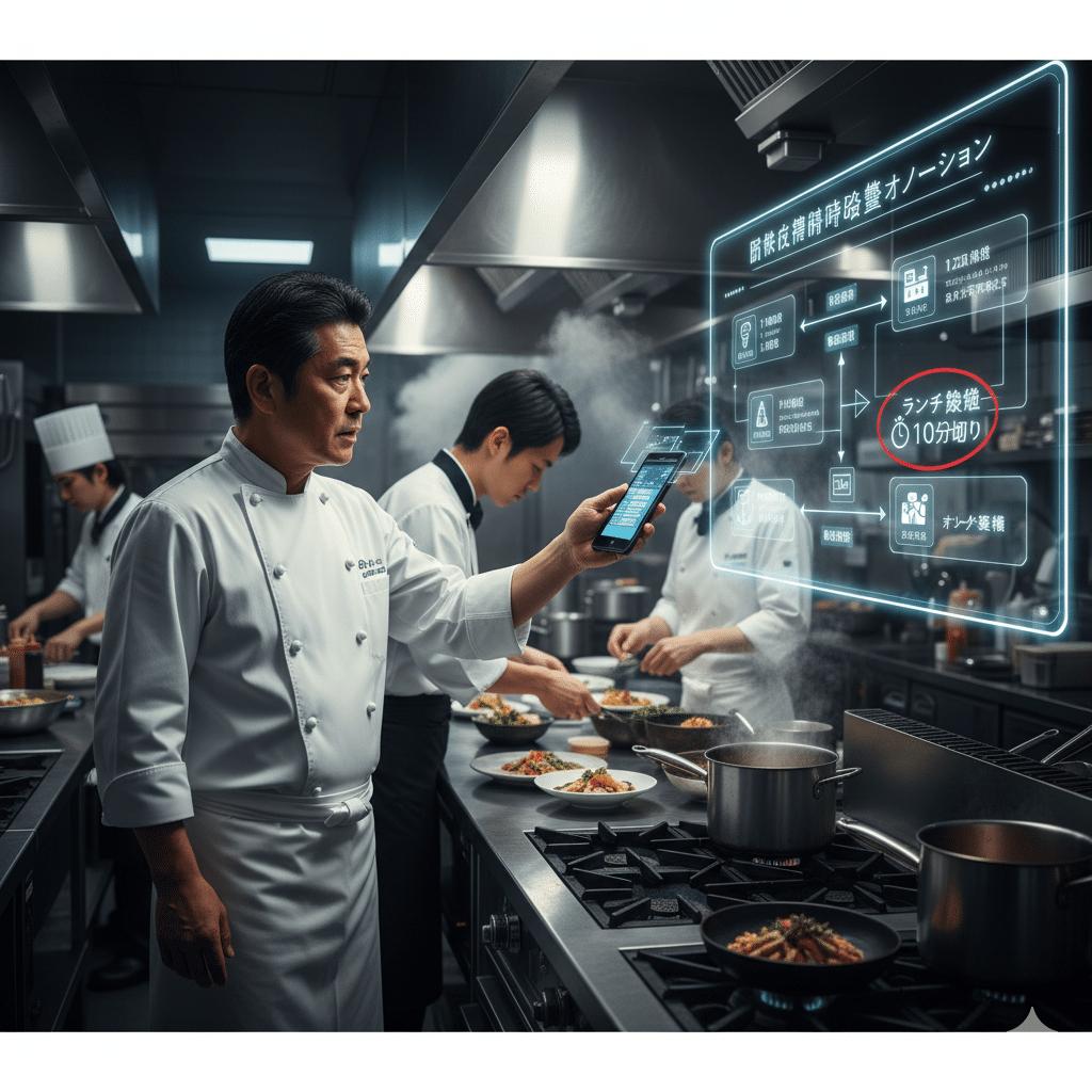 restaurant staff using tablet